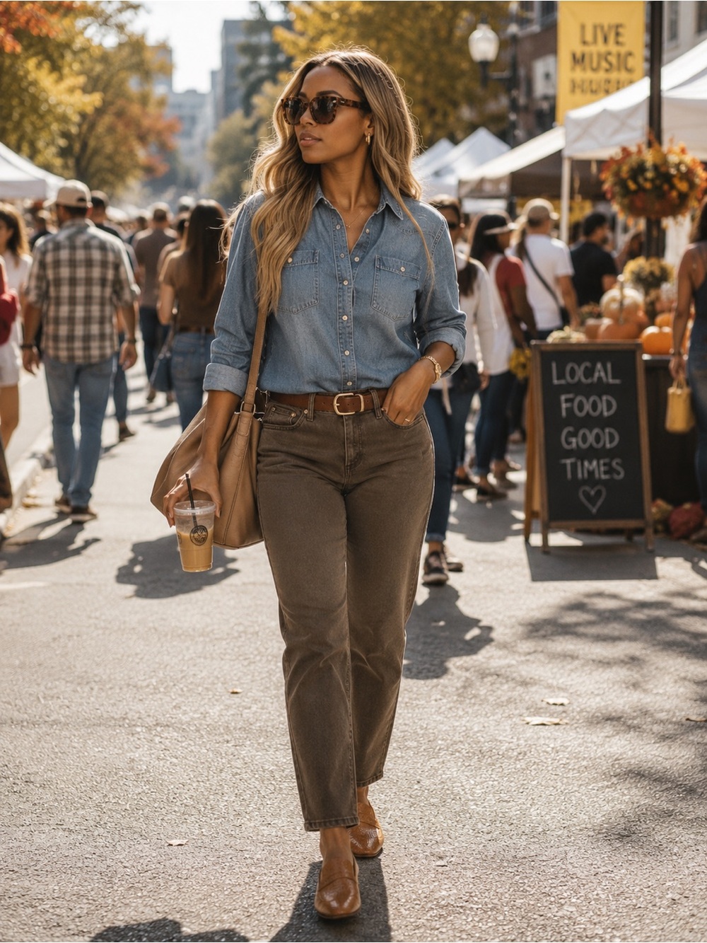 Lauren Ralph Lauren Straight Leg Jeans in Brown